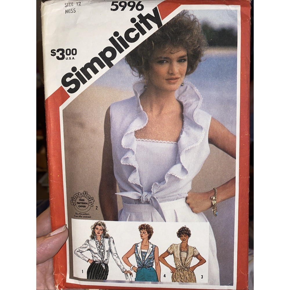 VTG Simplicity 5996 Misses Pullover Camisole Unlined Jacket Pattern Sz 12 Uncut